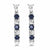 Natural Sapphire and Diamond Silver Earrings