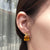 Large Citrine Gold Earrings 