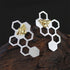 Handmade Sterling Silver Honeycomb & Bee Earrings