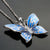 Silver Blue Butterfly Necklace