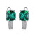 Luxury Green Emerald Clip Silver Earrings