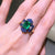 2 Carat Emerald, Sapphires & Diamonds Gold Ring