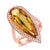 Gold Plated Silver Ring with TearDrop Citrine