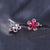 Luxury Red Ruby Clip On Sterling Silver Earrings