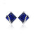 Luxury Square Sapphire Silver Stud Earrings