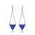 Luxury Triangle Blue Spinel Silver Drop Earrings