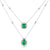 18K White Gold 5 Carat Emerald & Diamond Necklace