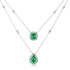 18K White Gold 5 Carat Emerald & Diamond Necklace