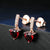 Red Garnet Drop Earrings made of Silver and Plated with 18K Gold