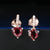 Red Garnet Drop Earrings made of Silver and Plated with 18K Gold
