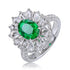 Gorgeous Emerald & Rose Cut Diamonds Entourage Ring