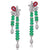 2 in 1 Ruby and Emerald Versatile Earrings