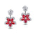 White Gold 2.82ct Ruby & Diamond Flower Earrings