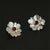 Gorgeous Handmade Peony Flower Tourmaline Sterling Silver Earrings