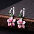 Enamel Flower Earrings Silver Earrings