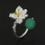 Silver Lotus Flower Ring with Green Aventurin - Limited Edition
