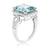 5 carat Octagon Aquamarine Sterling Silver Ring