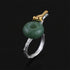 Silver "Gold Bird" Ring with Natural Aventurine Stone