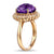 Gorgeous 6.85ct Amethyst & Diamonds Gold Ring