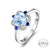 Luxury Sky Blue Topaz and Sapphire Ring Sterling Silver Ring