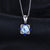 Luxury 1.79 ct Sky Blue Topaz and 4 Sapphires Sterling Silver Pendant