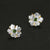 Gorgeous Handmade Peony Flower Tourmaline Sterling Silver Earrings