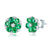 Real Emerald and Diamond Gold Stud Earrings 