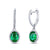 Gorgeous 2 Carat Emerald and Diamonds White Gold Earrings