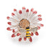 Camomile Flower and Bee Brooch