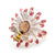 Camomile Flower and Bee Brooch