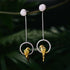 Sterling Silver Handmade Gold Parrot Drop Earrings