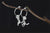 Handmade Swinging Cat Sterling Silver Hoop Earrings