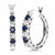 Natural Sapphire and Diamond Silver Earrings