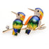 Luxurious Couple Woodpecker Enamel Brooch