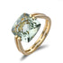 6 Carat Cushion Light Green Amethyst 14k Gold Ring