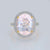 8.51ct Oval Pink Quartz & Round Cut Diamonds 14k Gold Ring