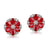 Real Ruby and Diamond Gold Stud Earrings