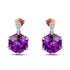 Rose Gold 8.4ct Purple Amethyst & Diamond Earrings