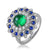 Gorgeous 1.85ct Emerald with Diamond & Sapphire Entourage 18k Gold Ring