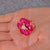 8.10ct Natural Ruby and Diamonds Gold Flower Ring