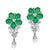 Emeralds and Diamonds Flower Drop Earrings