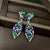 Fabulous Emeralds, Sapphires and Diamonds 18K Gold Earrings