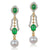 Gorgeous Emerald & Pearl Earrings Adorned with Diamonds