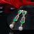 Gorgeous Emerald & Pearl Earrings Adorned with Diamonds